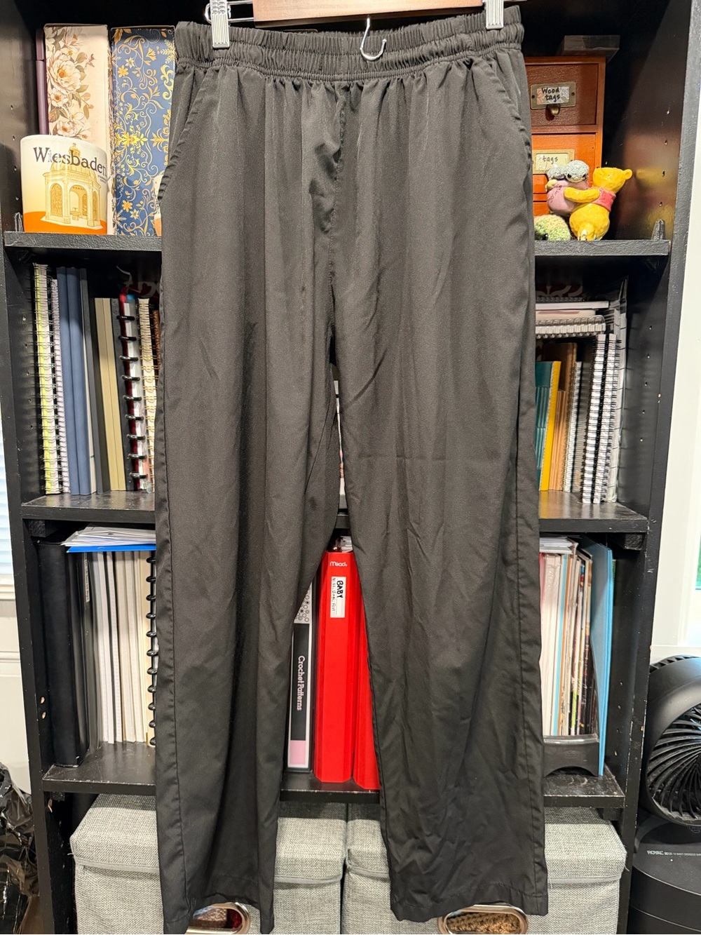 Source Unknown Black Track Pants with Elastic Waist
